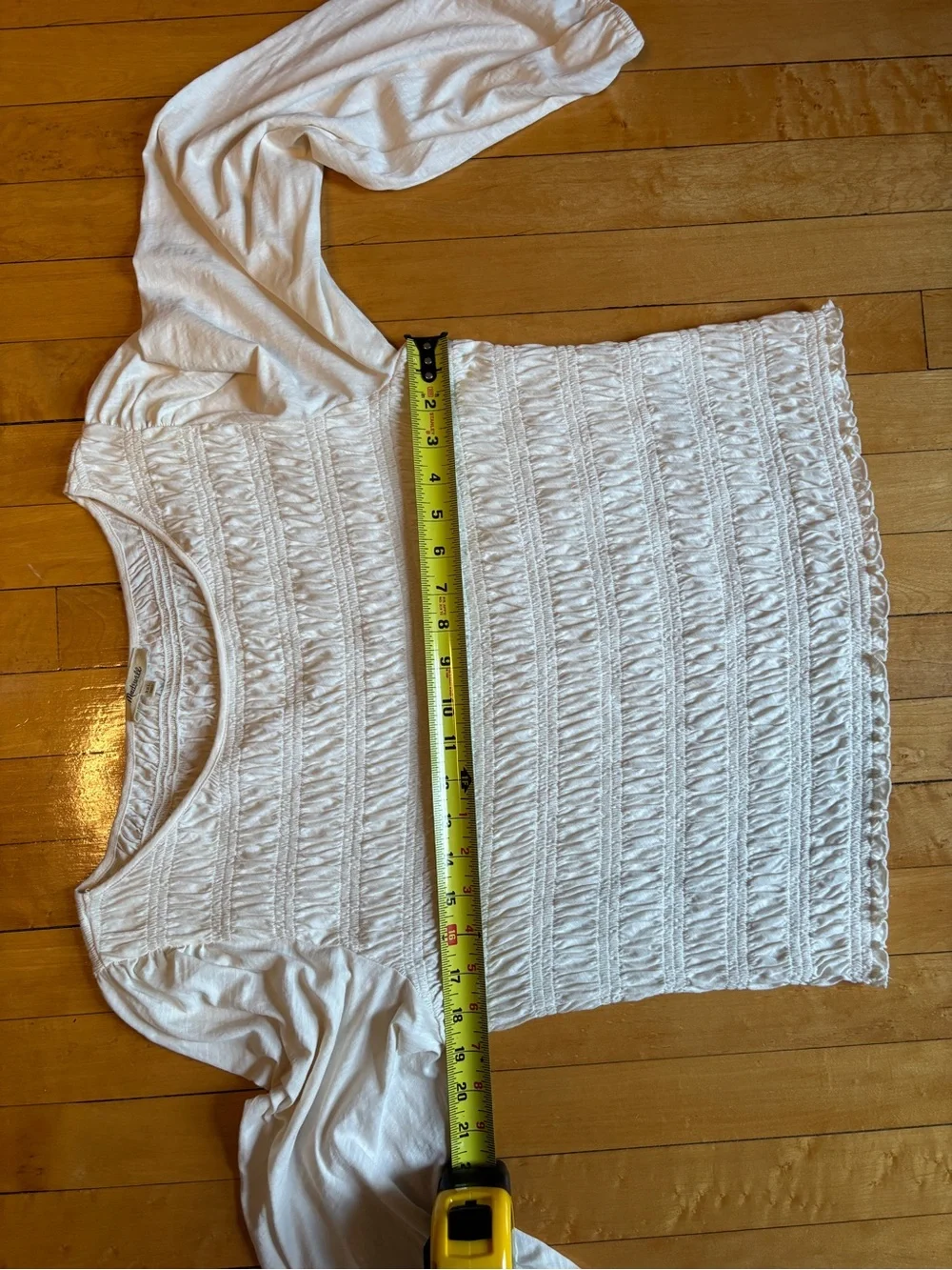 EUC Madewell Smocked Boatneck Top | Vintage Ivory, 100% Cotton, Women’s Plus XXL